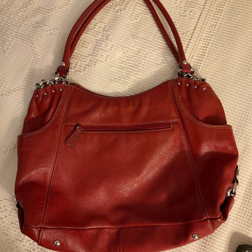 Tignanello Red/Burgundy Shoulder Bag